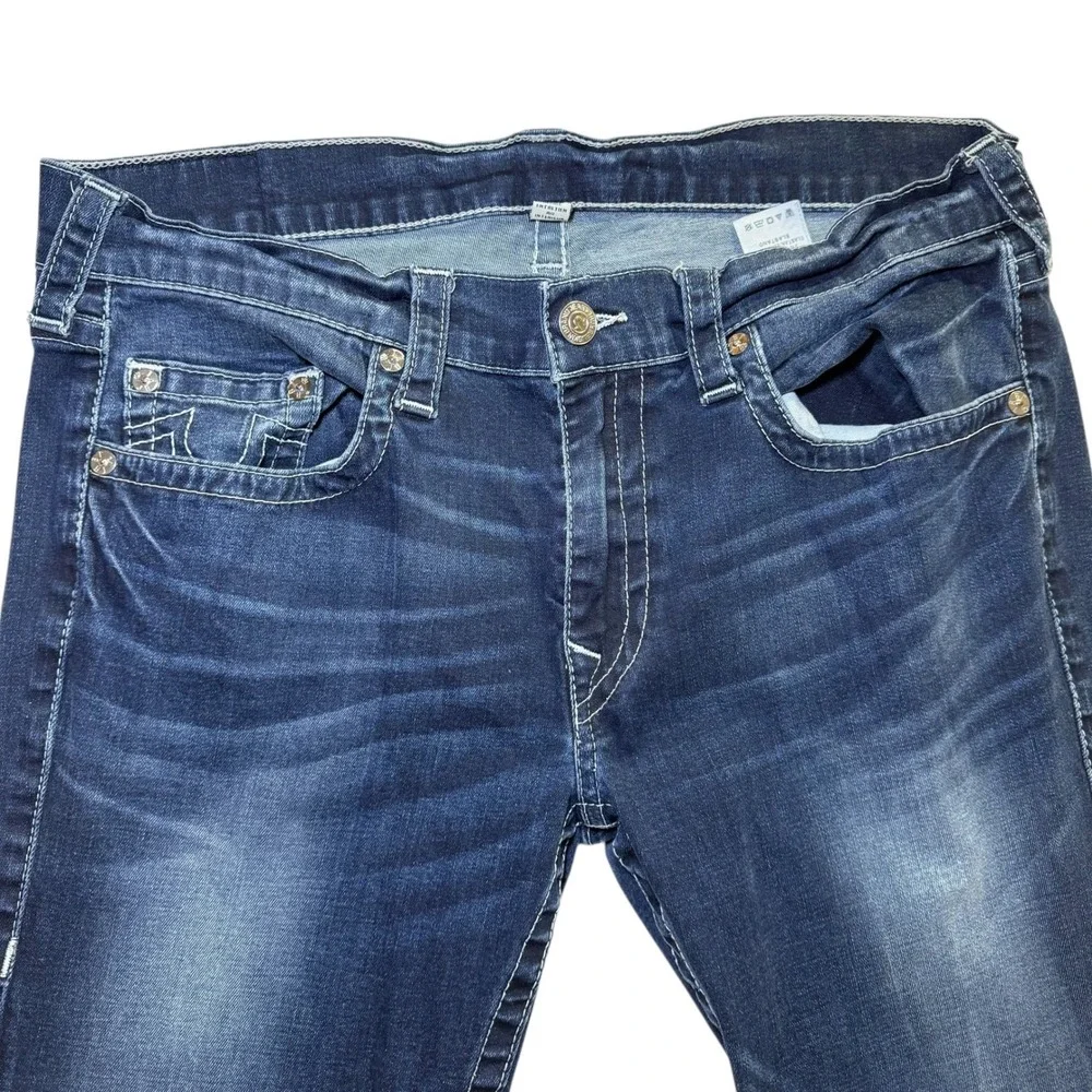 True Religion World Tour Section Slim Jeans Dark Wash Denim Men's Size 36